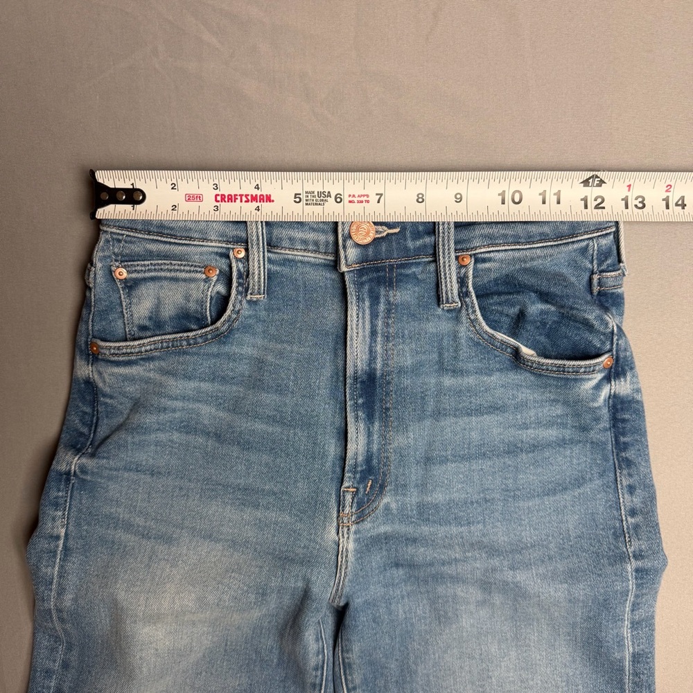 MOTHER Rambler Zip Flood High Rise Straight Jeans Out of the Blue Size 25 - Picture 9 of 10